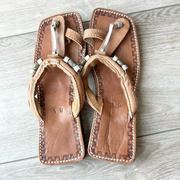 Handmade Leather Square Toe Sandal - Picture 6 of 12